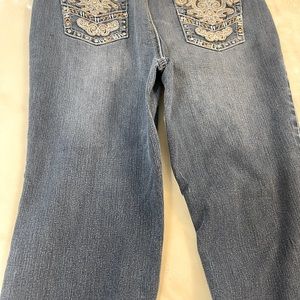 Earl Blue Jeans With Bling & Rhinestones Waist 34 Length 38 C: Blue S 14 Short